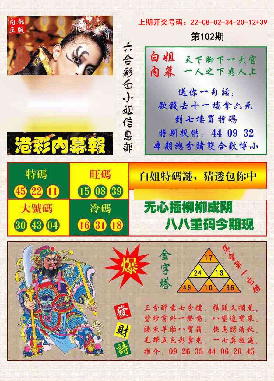 102期港彩内幕报[图]
